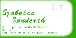 szabolcs konderth business card